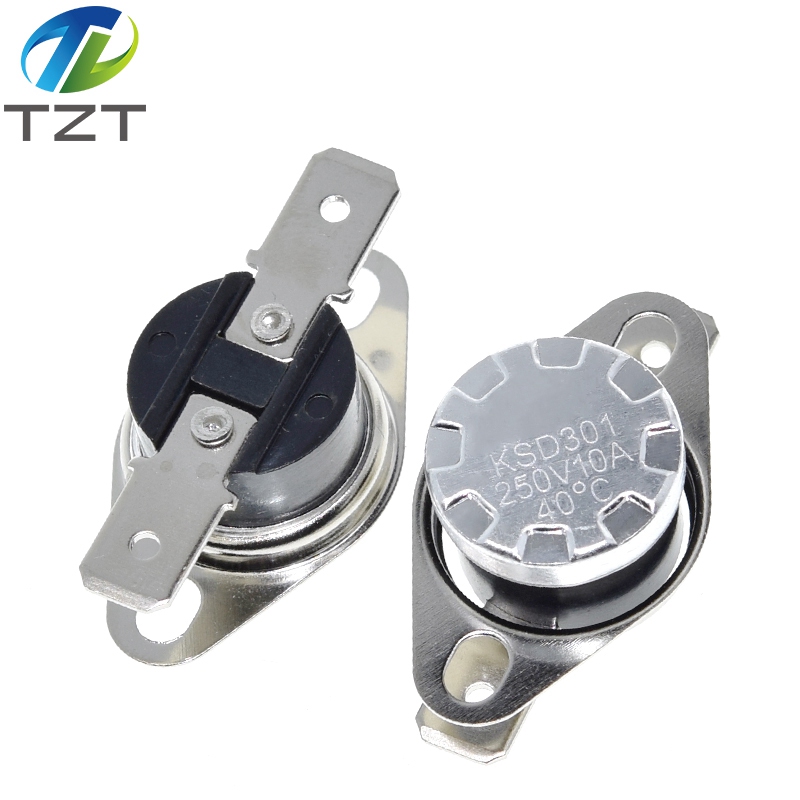 TZT KSD301 250V 10A Normally Closed NC Thermostat Temperature Thermal Control Switch DegC 40C-135C For Arduino