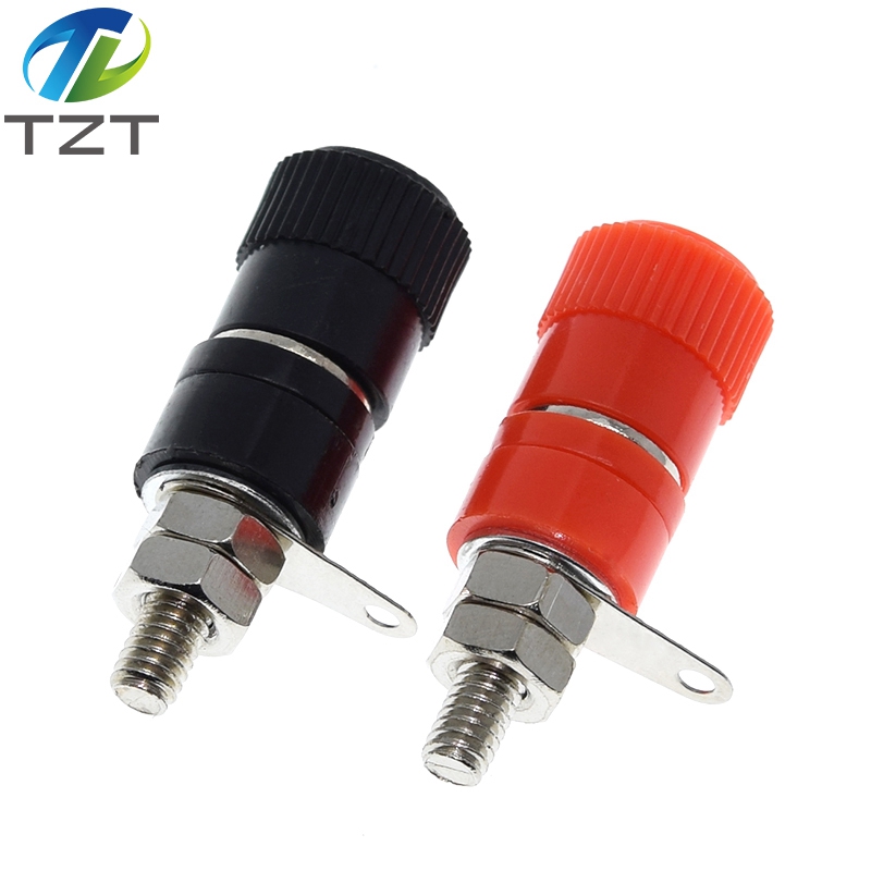 TZT Terminal Blocks JS-910B 4mm Amplifier Terminal Connector Binding Post Banana Plug Jack Mount Black