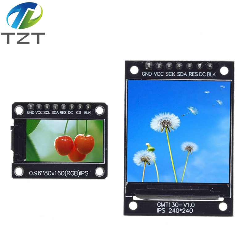 TFT Display 0.96 / 1.3 inch IPS 7P SPI HD 65K Full Color LCD Module ST7735 / ST7789 Drive IC 80*160 240*240 (Not OLED)