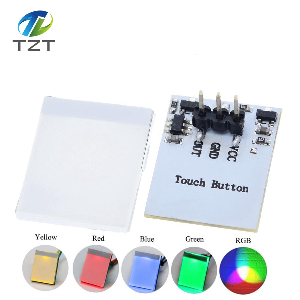 TZT Green Blue Red and Yellow Color RGB Capacitive touch switch button module 2.7 V to 6 V module anti-jamming is strong HTTM series