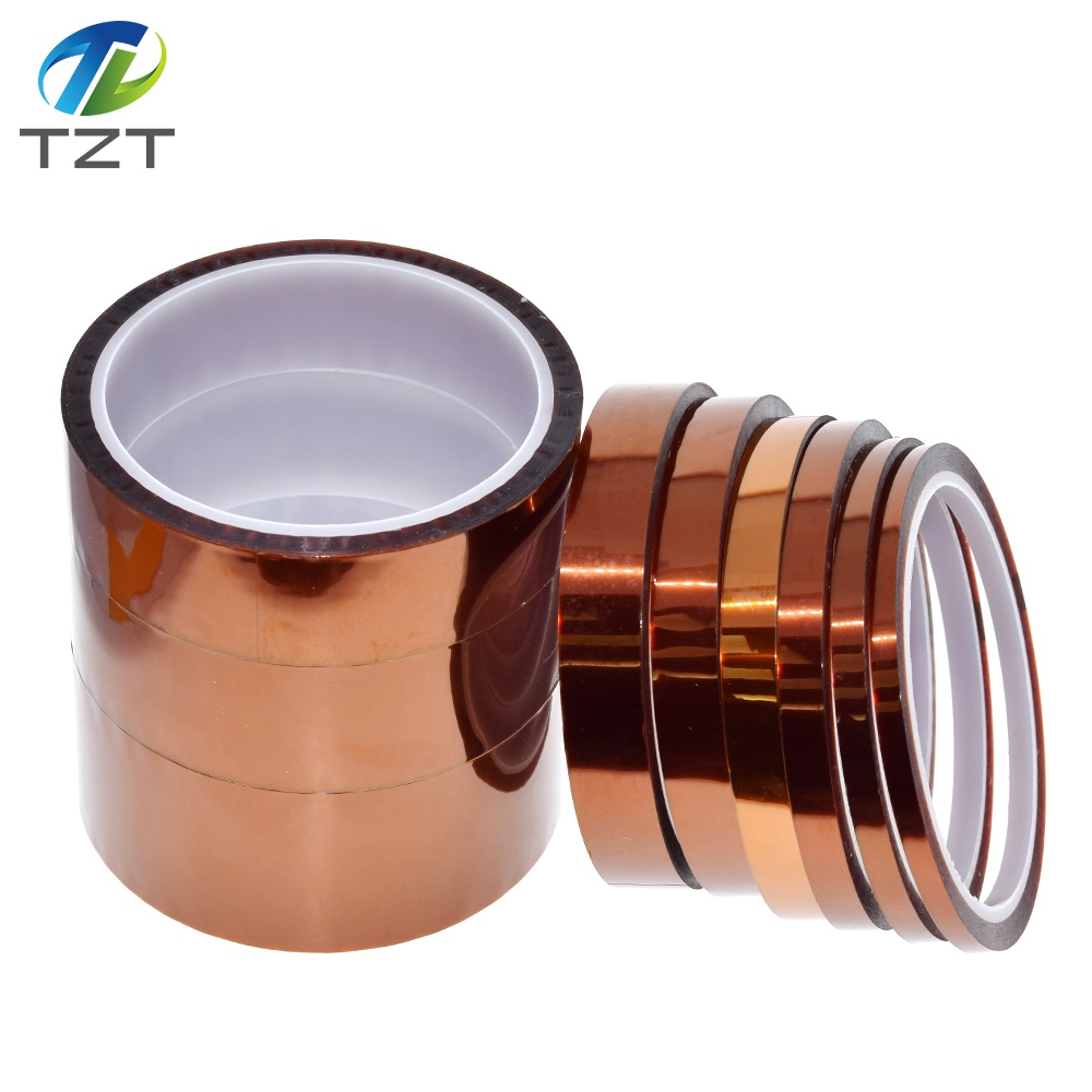 TZT 33meter x 5-40mm High Temperature Polyimide Tape Heat Resistant Insulation Polyimide Film Adhesive Tape 10mm