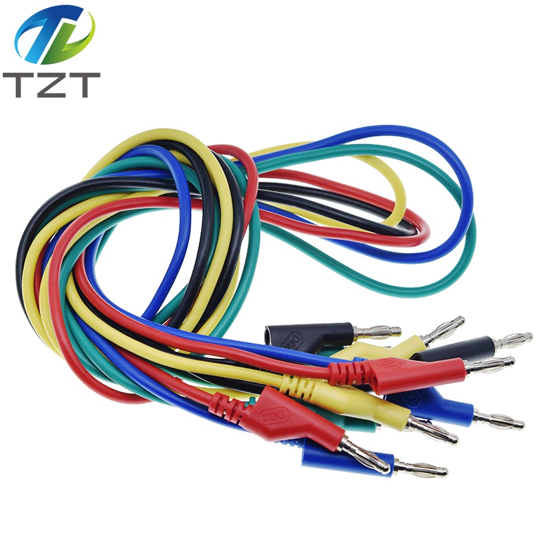 TZT  1M 4mm Banana to Banana Plug Test Cable Lead for Multimeter Red Yellow Black Blue Green 5 Colors