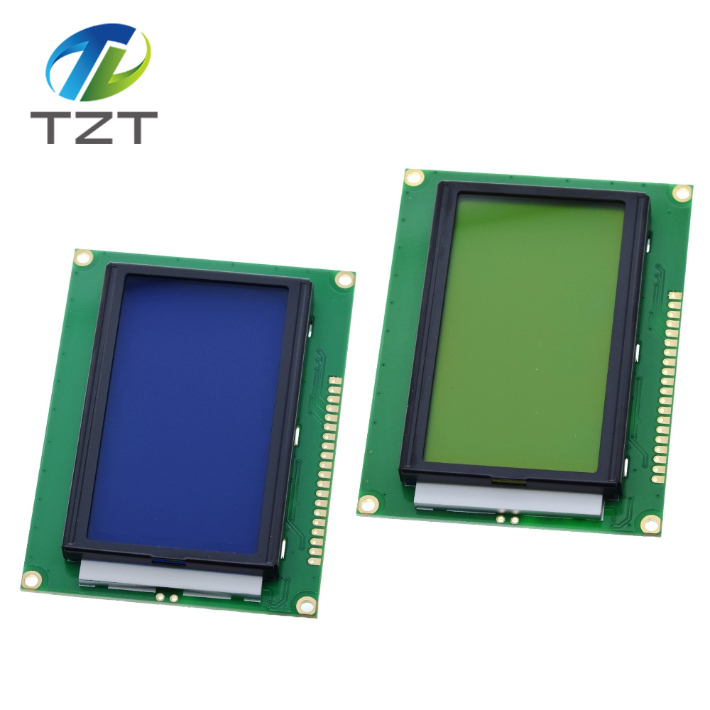 TZT 128*64 DOTS Yellow Green LCD module 5V blue screen 12864 LCD with backlight ST7920 Parallel port for arduino raspberry pi