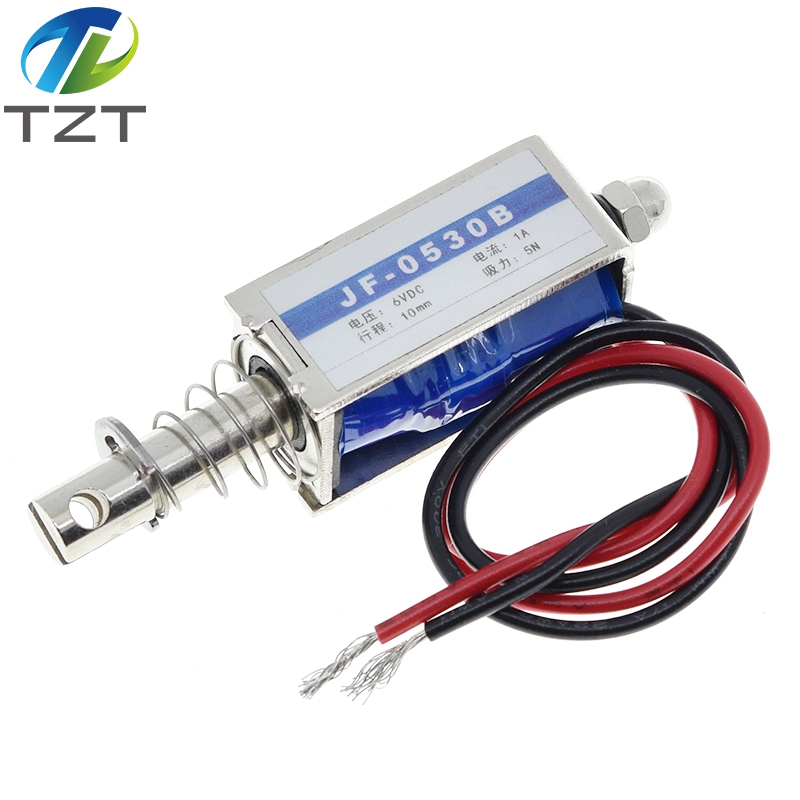 TZT JF-0530B DC 6V 12V 24V Push&Pull type Open Frame Electromagnet keepping Force 5N travel 10mm Linear Solenoid