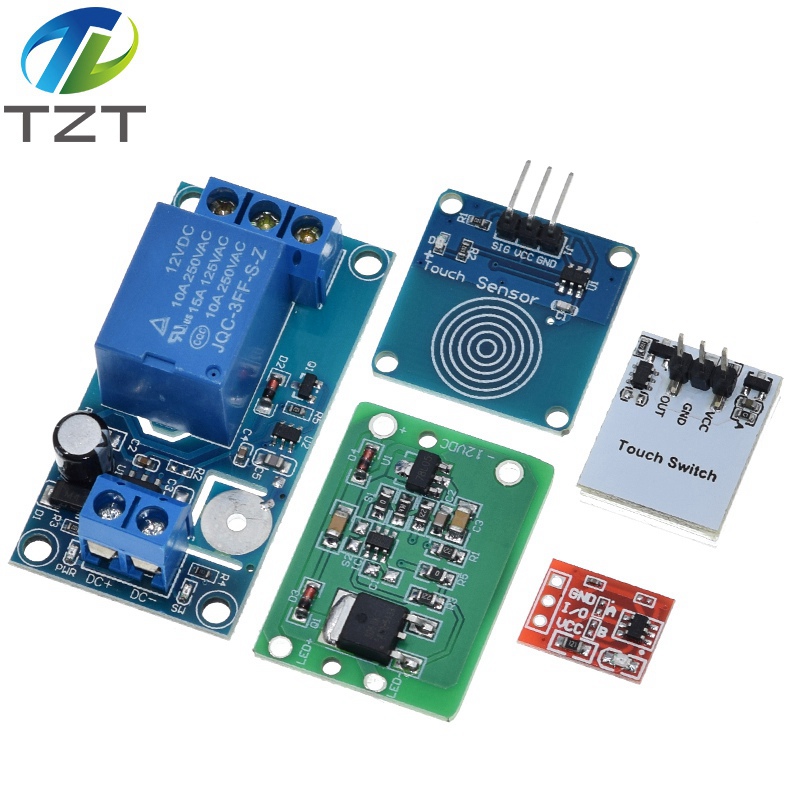 TZT TTP223 12V 1-Channel Touch Relay Module Capacitive Touch Key Switch Sensor Self-Locking/No-Locking HTTM Touch Button For Arduino