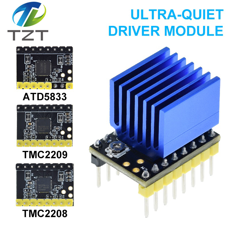 TZT TMC2208 TMC2209 ATD5833 V2.0 With Heat Sink Stepper Motor Driver StepStick 3d Printer Parts 2.5A 256 Subdivision Silent Printing