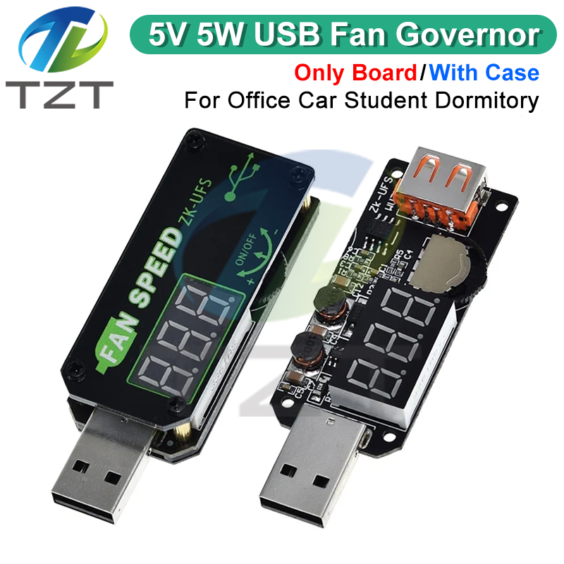 TZT 5V 5W USB Fan Governor Timer LED Dimming Module Voltage Adjustable Speed Controller For Office Car Student Dormitory
