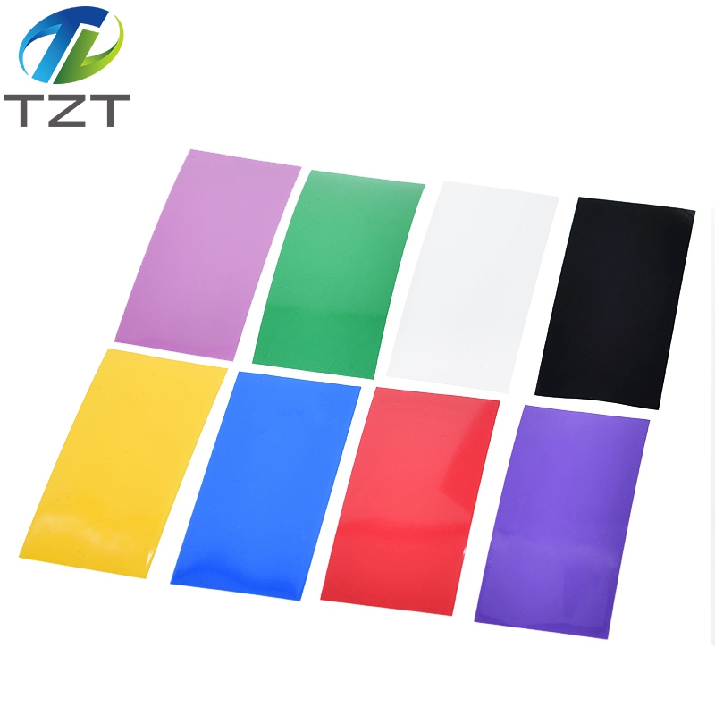 TZT 100PCS 18650 Lithium Battery Heat Shrink Tube Li-ion Wrap Cover Skin PVC Shrinkable Tubing Film Sleeves Insulation Sheath