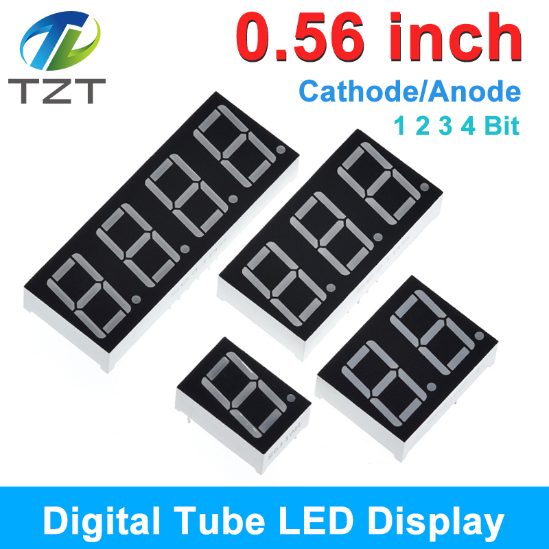 TZT 0.56 inch LED display 7 Segment 1 Bit/2 Bit/3 Bit/4 Bit Digit Tube Red Common Cathode / Anode Digital 0.56 inch led 7segment