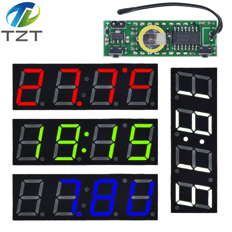 TZT 3 In 1 LED RX8025T Digital Clock Temperature Voltage Module DIY Time/Thermometer/Voltmeter DC 5-30V For Arduino
