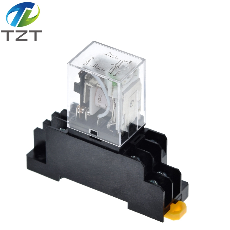 TZT 12V 24V DC 110V 220V AC Coil Power Relay LY2NJ DPDT 8 Pin HH62P JQX-13F With Socket Base OK