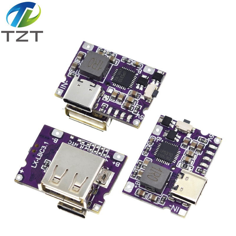 TZT Type-C USB 5V 3.1A Boost Converter Step-Up Power Module IP5310 Mobile Power Bank Accessories With Switch LED Indicator