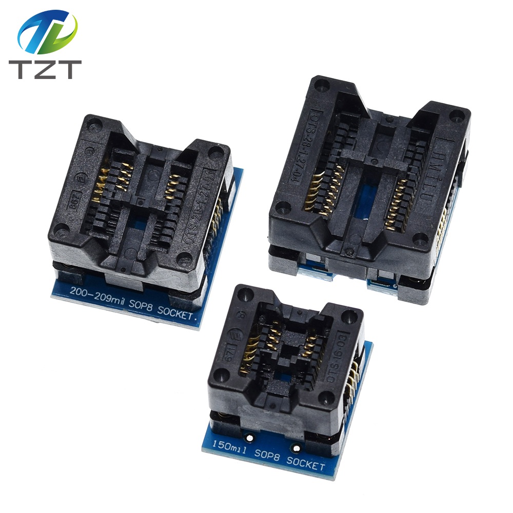 TZT SOP16 to DIP8 Wide-body Seat Wide 150mil 200mil 208mil 209mil 300mil Programmer SOP8 Adapter Socket for EZP2010 EZP2013 CH341A
