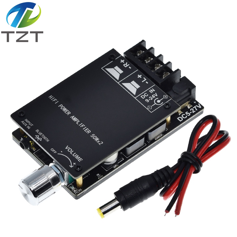 TZT HIFI Stereo Bluetooth 5.0 50W+50W TPA3116 Digital Power Audio Amplifier board TPA3116D2 AMP Amplificador Home Theater