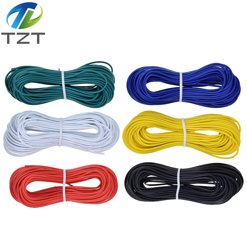 TZT 10M UL1007 UL-1007 24AWG Hook-up Wire 80C / 300V Cord DIY Electrical Wire cable Red/Black/Blue/Yellow