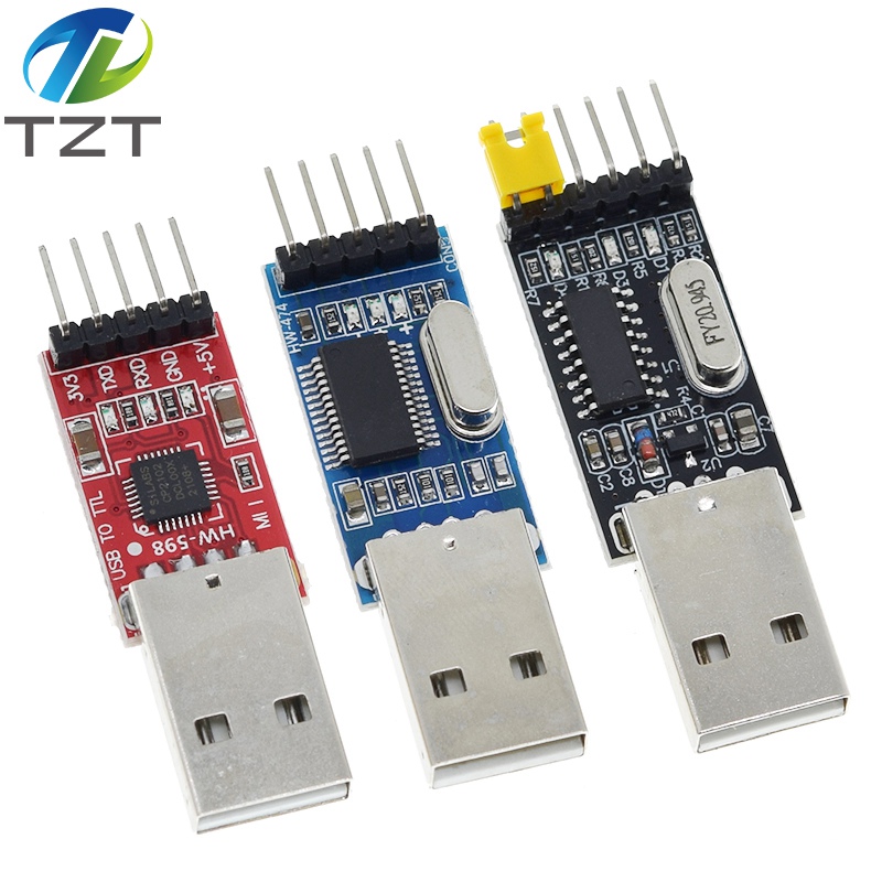 TZT 3pcs/lot =1PCS PL2303HX+1PCS CP2102+1PCS CH340G USB TO TTL for arduino PL2303 CP2102 5PIN USB to UART TTL Module
