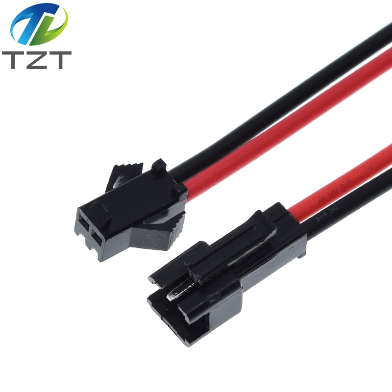 TZT 1/10Pairs 15cm Long JST SM 2Pins Plug Male to Female Wire Connector For diy