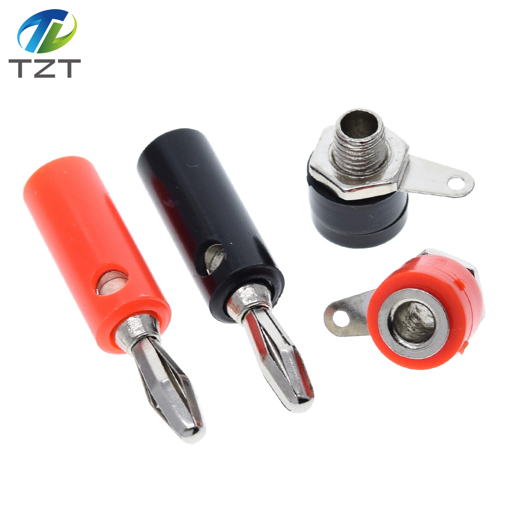TZT 1set Male And Female J072 4mm Banana Plug Male And Female To Insert Connector Banana Pin DIY Model Parts