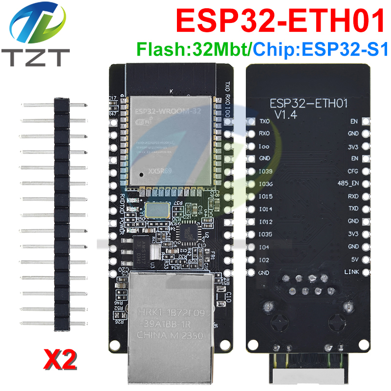 TZT WT32-ETH01 Embedded Serial Port Networking Ethernet Bluetooth-compatible WIFI Combo Gateway MCU ESP32 Wireless Module Board