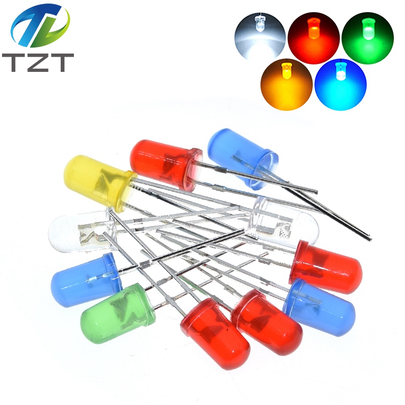 TZT LED Diode Light Assorted Kit 5MM Green Blue White Yellow Red COMPONENT DIY Kit New Original For Arduino