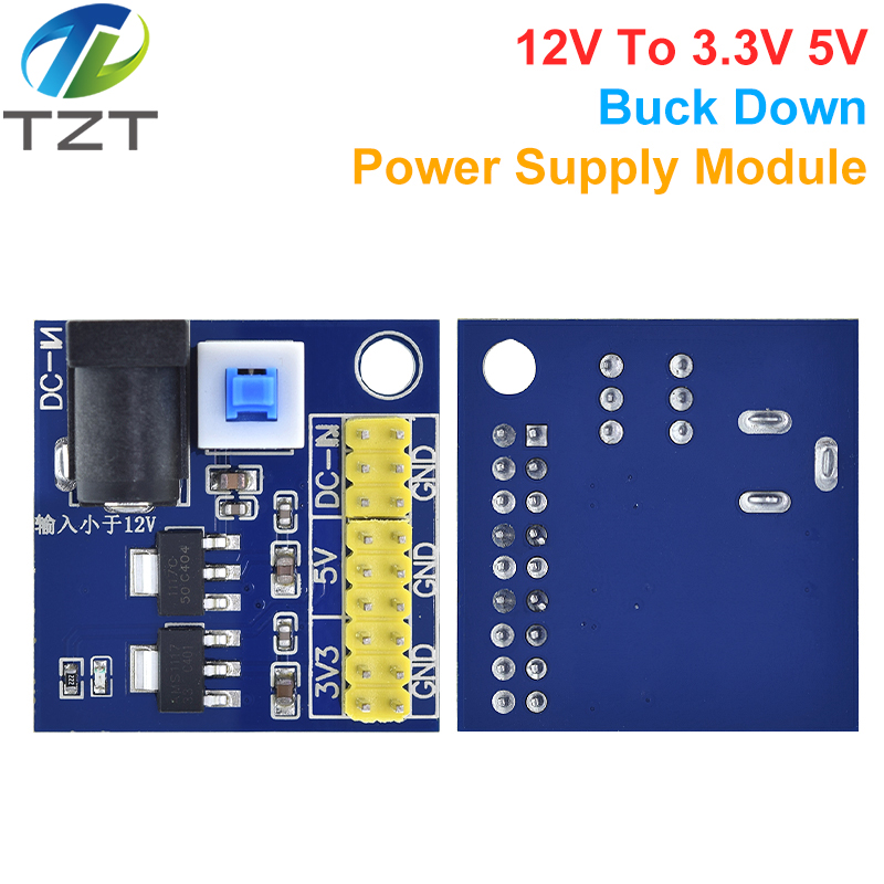 TZT DC-DC 12V To 3.3V 5V Buck Step down Power Supply Module For Arduino