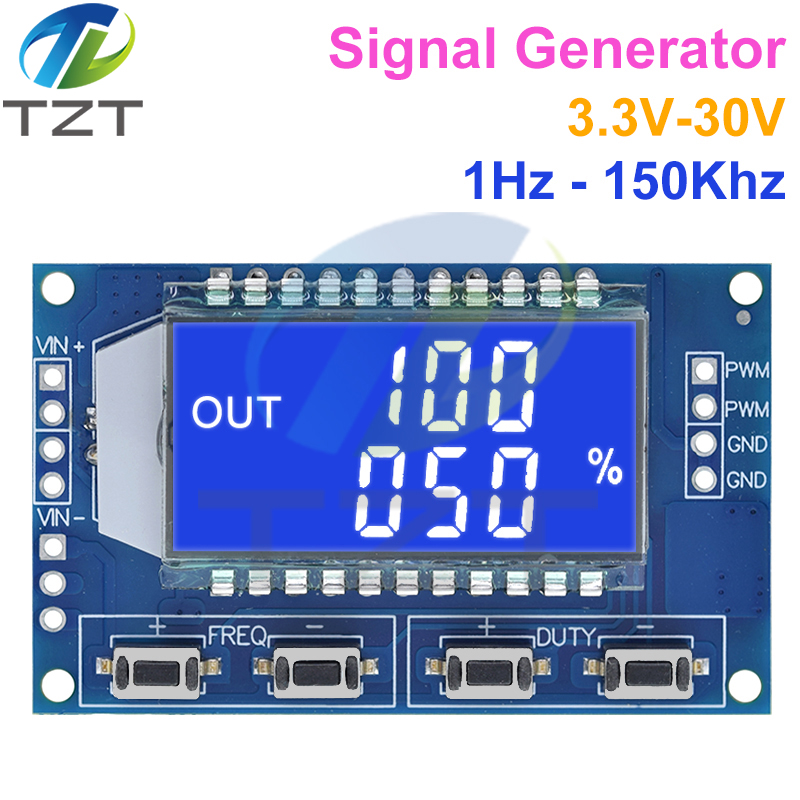 1Hz-150Khz Signal Generator PWM Board Module Pulse Frequency Duty Cycle Adjustable Module LCD Display 3.3V-30V 1Hz - 150Khz