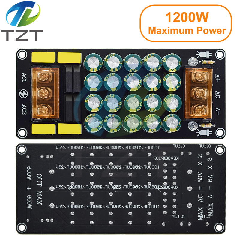 TZT Dual Power Supply Rectifier Filter Power Amplifier Rectifier Filter Board Module 1200W