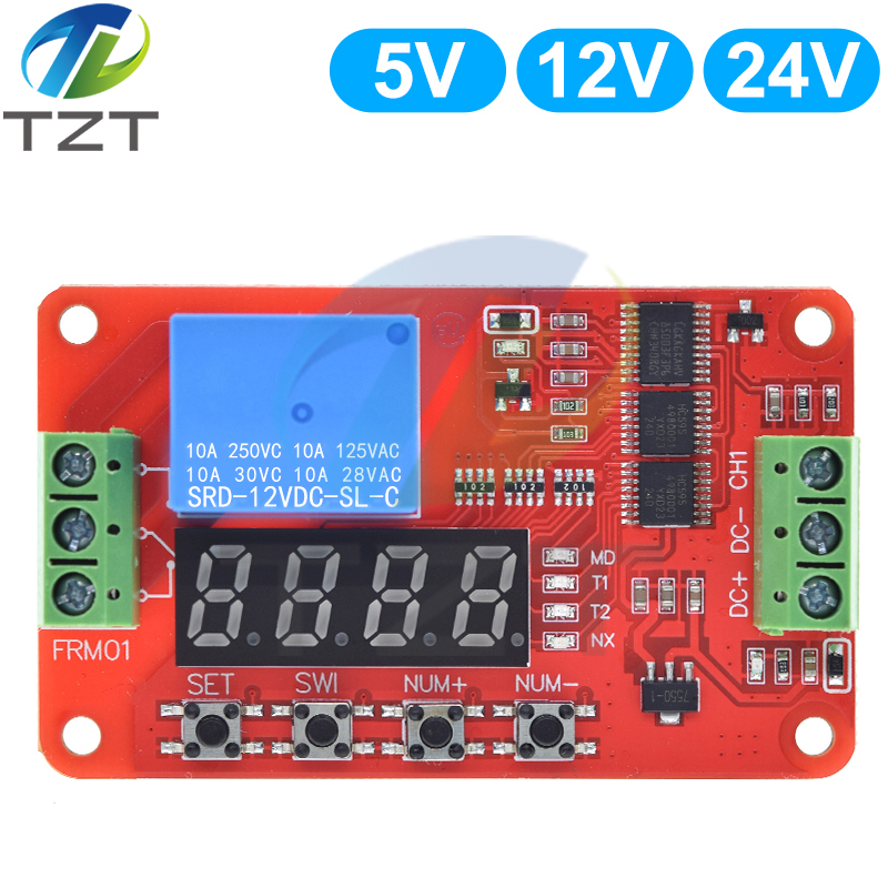 DC 5V 12V 24V 1 Channel Relay Module FRM01 Multifunction Relay Loop Delay Timer Switch Self-Locking Timing Board