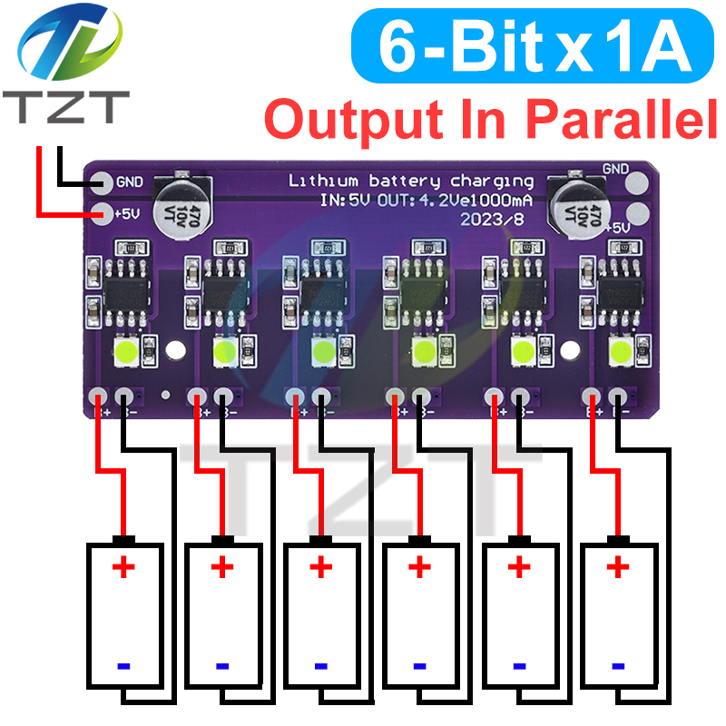 DIYTZT Charging Module PCB Circuit Board Charger Array 5V Input for 18650 4.2V Lithium Battery Electric Scooter Accessories