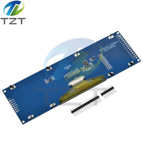 TZT 5.5 Inch OLED LCD Display Green / Yellow Color 256x64 Drive SSD1322 Interface SPI/ 8-bit Parallel Port For Arduino UNO R3