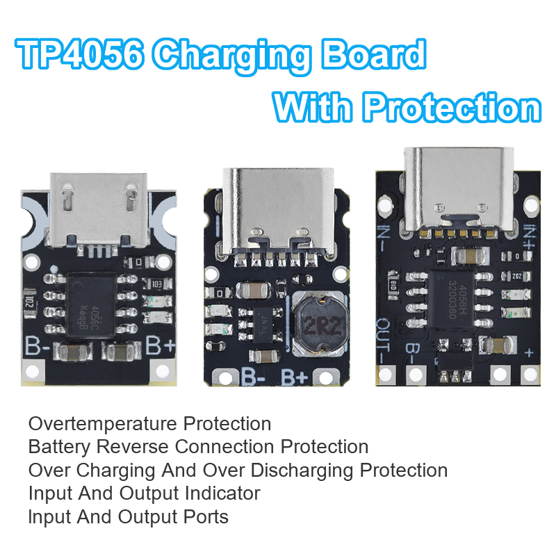 Type-C USB TP4057 1A Lithium Battery Charging Protection Board Module Polymer Battery Over TP4056 With Temperature Protection