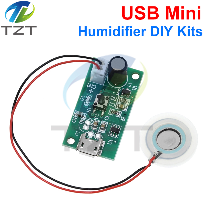 TZT USB Mini Humidifier DIY Kits Mist Maker and Driver Circuit Board Fogger Atomization Film Atomizer Sheet Mini Oscillating
