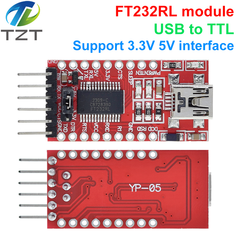 TZT FT232RL FTDI USB 3.3V 5.5V to TTL Serial Adapter Module for Arduino FT232 Pro Mini USB TO TTL 232