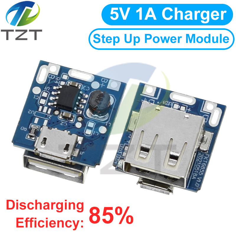 TZT 5V Boost Converter Step-Up Power Module Lithium Battery Charging Protection Board LED Display USB For DIY Charger 134N3P