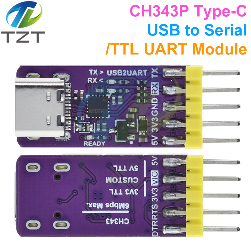 CH343P USB To Serial Port Module 6Mbps 5V3.3V TTL UART CH343 Debugging Burning And Downloading Type-C Switch Instead CH340