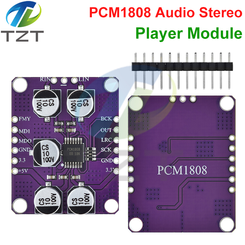 PCM1808 105dB SNR Audio Stereo ADC Single-Ended Analog-Input Decoder 24bit Amplifier Board Player Module