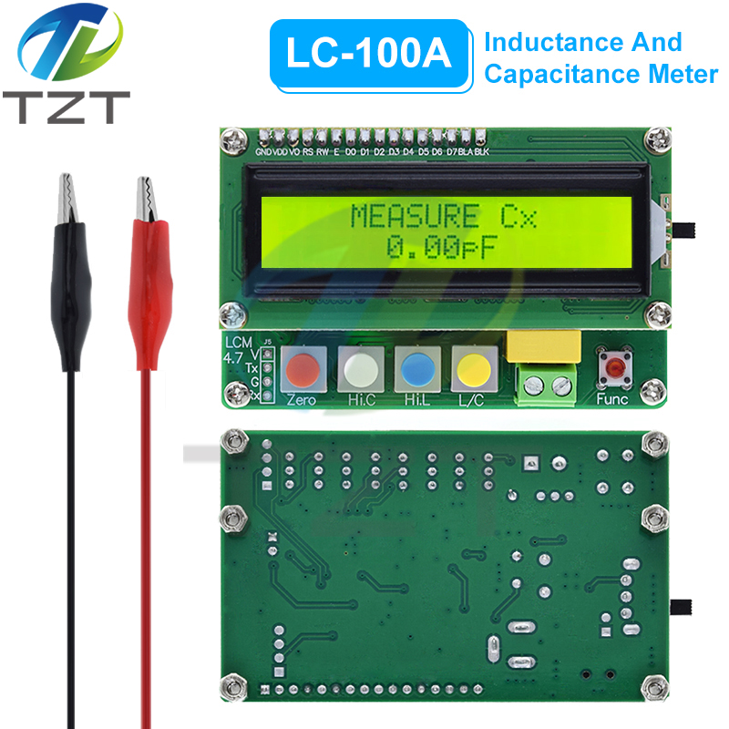LC-100A Digital LCD Capacitance Tester Module Inductance Table TESTER LC Meter Frequency 1pF-100mF 1uH-100H LC100-A + Test clip