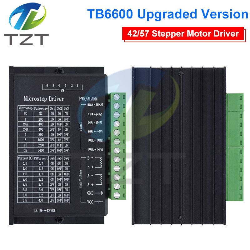 TZT Stepper Motor Driver TB6600 23 Nema 34 42/57/86 Nema17 4A DC9-40V 1 Axis Stepping Motor CNC Engraving Machine
