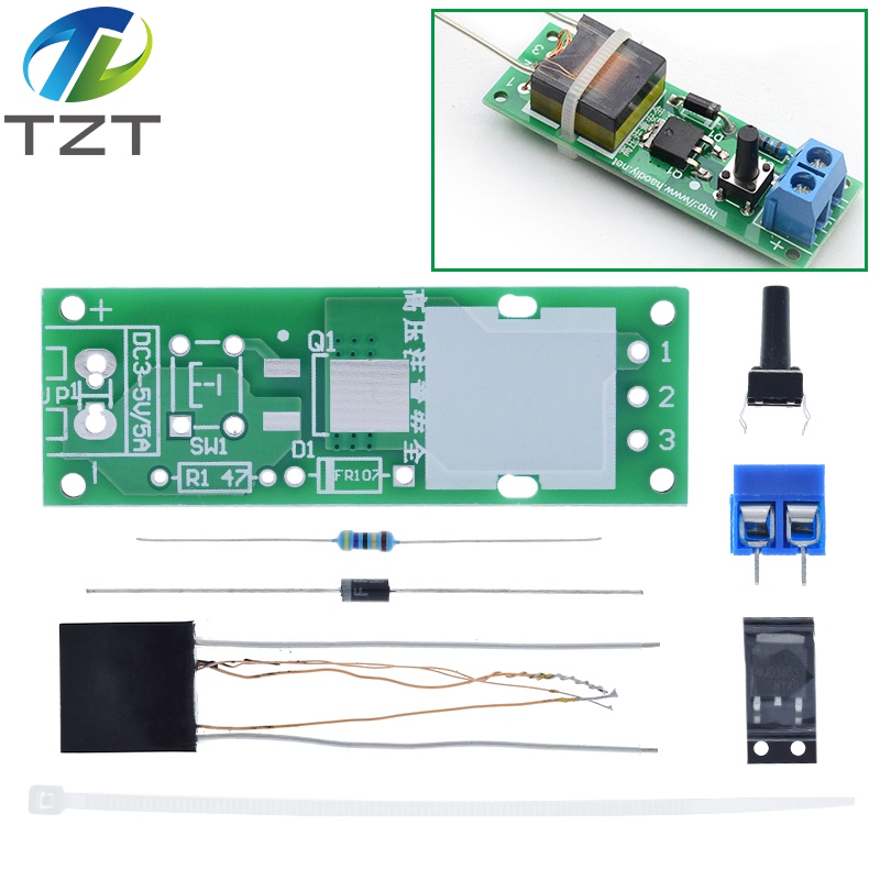 DC3-5V DIY Kit High Voltage Generator Arc Igniter Lighter Kit for DIY Electronic Production Suite