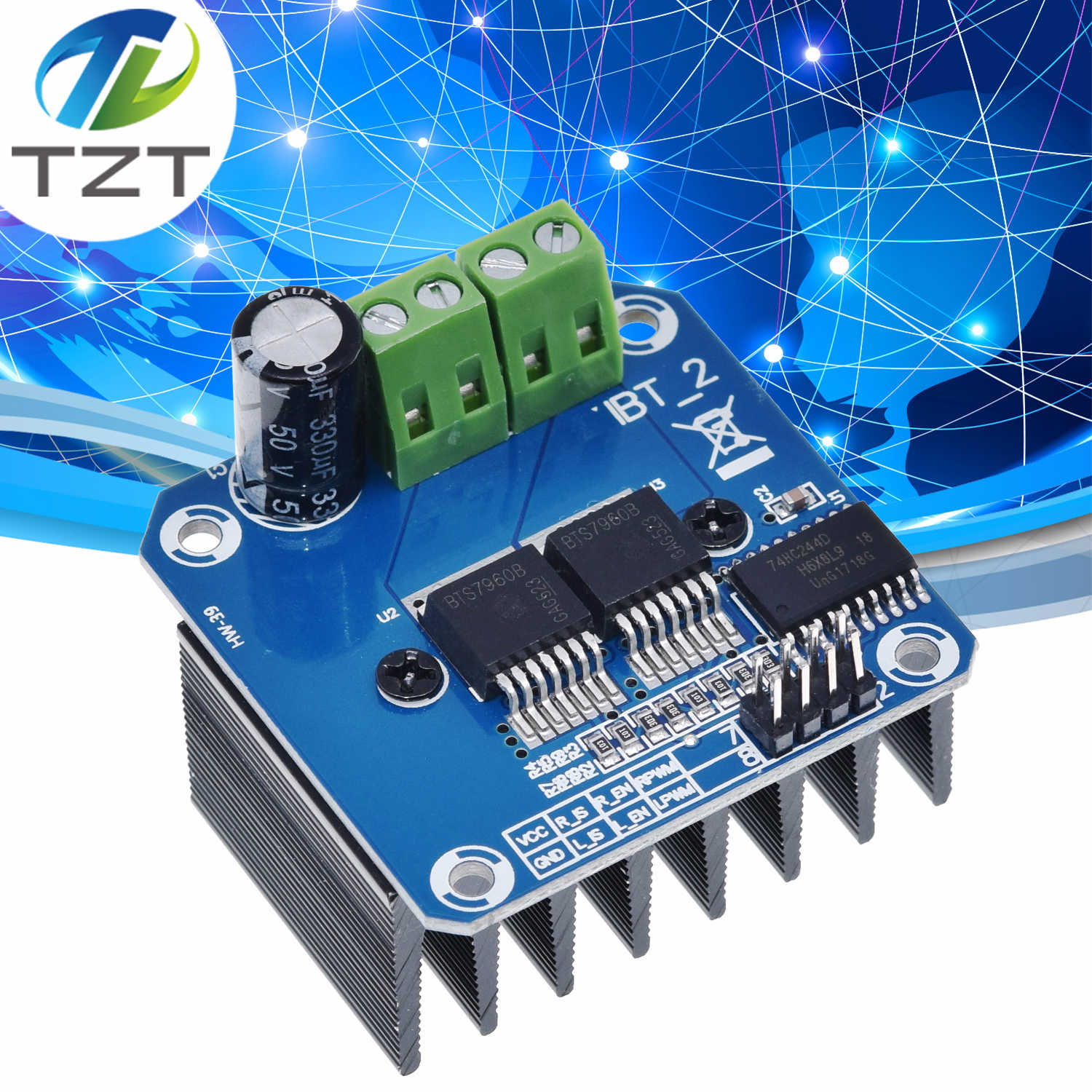 TZT Double BTS7960 43A H-bridge High-power Motor Driver module / diy smart car Current diagnostic for Arduino