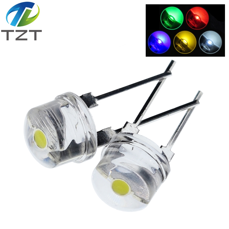 10PCS NEW F8 8mm 0.5W 3.0-3.2V Straw hat LED White Super bright LED lamp Wide Angle Transparent LED Lamp Strawhat LED
