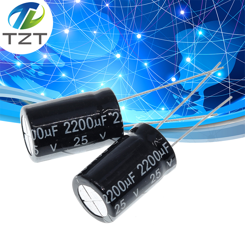 10 pcs Aluminum electrolytic capacitor 2200 uF 25 V 10 * 20 mm frekuensi tinggi Radial Electrolytic kapasitor