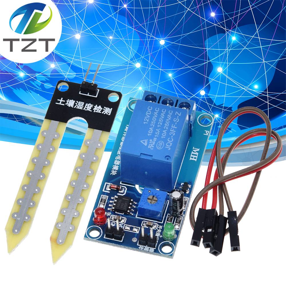 TZT DC 5V 12V soil moisture sensor relay control module Automatic watering of the humidity starting switch