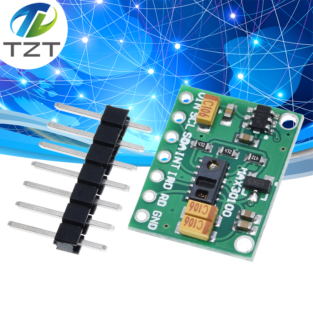 TZT MAX30100 Heart Rate Oximetry Sensor Module Heart Rate Sensor Breakout Ultra-Low Power Consumption For Arduino