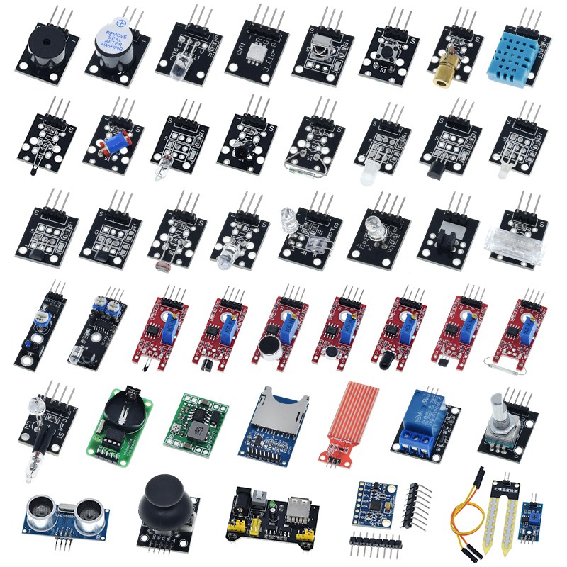 For Arduino 45 Kinds of Sensors Digital Temperature Humidity RGB LED Soil Buzzer Sound Ultrasonic Sensor Module UNO R3 MEGA2560