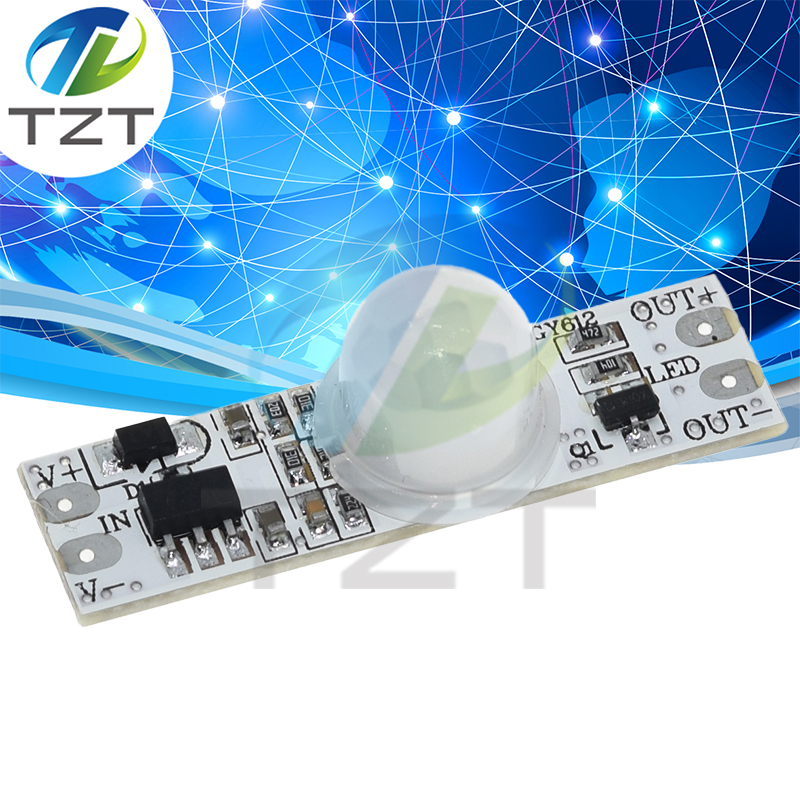 TZT DC 12V 24V Ceiling PIR Motion Sensor Switch Module 3A IR Infrared Induction Body Sensor Detector Controller Switch