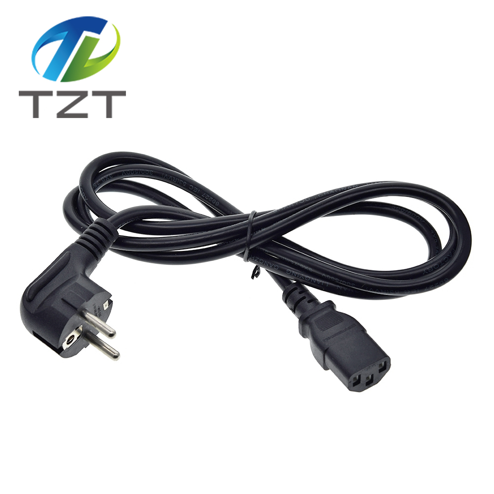 TZT 1.5m IEC320 C13 to European 2 pin Round Power line cables,Schuko CEE7/7 Power Cable,IEC320 C14 VDE Power cord
