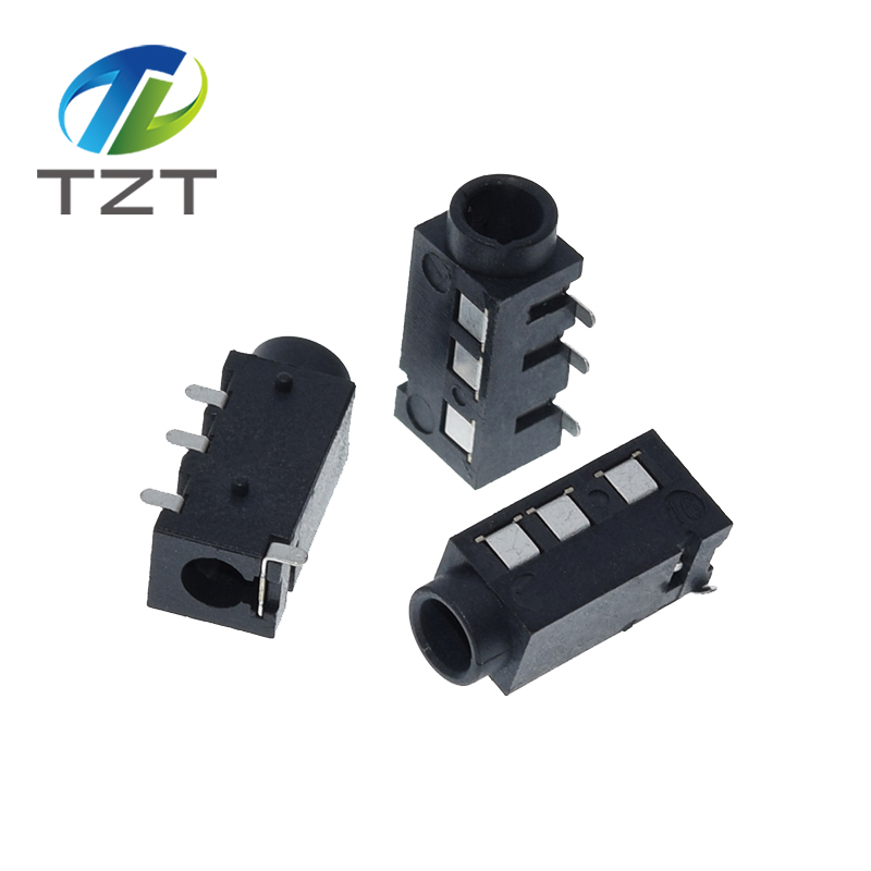 TZT 10PCS 3.5 headphone jack audio jack PJ-320D 4 pin SMD MP3 Accessories PJ320D