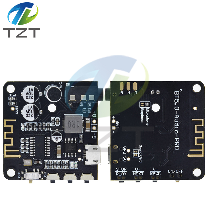 TZT Mini Bluetooth 5.0 MP3 Decoder Board Audio Receiver MP3 Lossless Player Wireless Stereo Music Amplifier Module