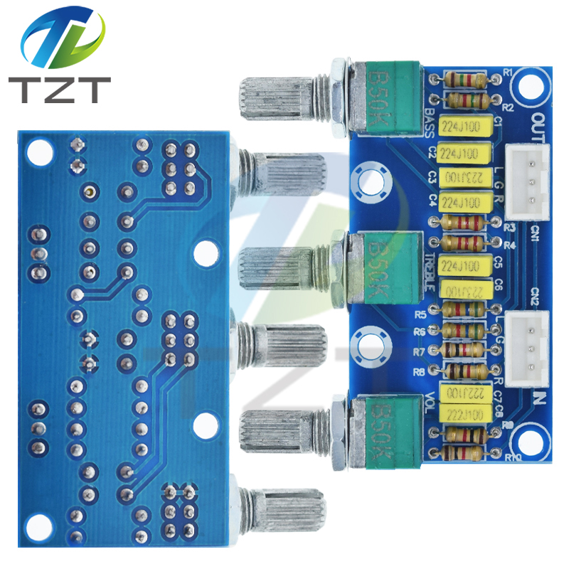 TZT XH-M802 Passive Tone Board Amplifier Preamp Power Module Low High Sound Adjustment Electonic Diy Electronic PCB Board